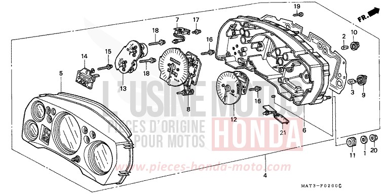 METER (V/W/X/Y) for Super Blackbird TITANIUM METALLIC (YR183) from 1998